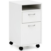 FineBuy Rollcontainer 33x63x38 cm Schreibtisch-Unterschrank Holz, Roll-Kommode Modern, Bürocontainer Schubladenschrank mit Tür, Kleiner Schreibtischschrank mit Rollen | Farbe: Weiß FineBuy Rollcontainer 33x63x38 cm Schreibtisch-Unterschrank Holz, Roll-Kommode Modern, Bürocontainer Schubladenschrank mit Tür, Kleiner Schreibtischschrank mit Rollen | Farbe: Weiß