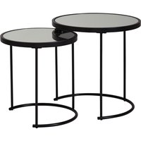 FineBuy Design Beistelltisch Rund Ø 50/42 cm – 2 teilig Schwarz mit Spiegel Glas, Wohnzimmertisch 2er Set, Satztisch verspiegelt, Couchtisch | Farbe: Schwarz FineBuy Design Beistelltisch Rund Ø 50/42 cm – 2 teilig Schwarz mit Spiegel Glas, Wohnzimmertisch 2er Set, Satztisch verspiegelt, Couchtisch | Farbe: Schwarz