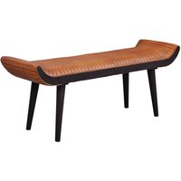 FineBuy gepolsterte Sitzbank 125 cm Massivholz Echtleder Braun – Retro Polsterbank für Garderobe Schlafzimmer & Wohnzimmer – Garderobenbank Eingangsbereich | Farbe: Braun FineBuy gepolsterte Sitzbank 125 cm Massivholz Echtleder Braun – Retro Polsterbank für Garderobe Schlafzimmer & Wohnzimmer – Garderobenbank Eingangsbereich | Farbe: Braun