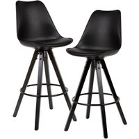 FineBuy 2er Set Barhocker Schwarz Kunstleder / Massivholz, Design Barstuhl Skandinavisch 2 Stück mit schwarzen Beinen, Tresenhocker mit Lehne Sitzhöhe 77 cm | Farbe: Schwarz FineBuy 2er Set Barhocker Schwarz Kunstleder / Massivholz, Design Barstuhl Skandinavisch 2 Stück mit schwarzen Beinen, Tresenhocker mit Lehne Sitzhöhe 77 cm | Farbe: Schwarz