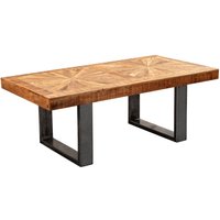 FineBuy Moderner Couchtisch Mango Massivholz 105x55x40 cm Tisch im Industrial Design, Sofatisch mit Holz und Metall, Wohnzimmertisch Rustikal | Farbe: Braun FineBuy Moderner Couchtisch Mango Massivholz 105x55x40 cm Tisch im Industrial Design, Sofatisch mit Holz und Metall, Wohnzimmertisch Rustikal | Farbe: Braun