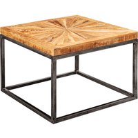 FineBuy Couchtisch Mango Massivholz quadratisch 55x55 cm · Wohnzimmertisch mit Sternmuster Tischplatte · Massivholztisch mit Metallgestell im Industrial Design | Farbe: Braun FineBuy Couchtisch Mango Massivholz quadratisch 55x55 cm · Wohnzimmertisch mit Sternmuster Tischplatte · Massivholztisch mit Metallgestell im Industrial Design | Farbe: Braun