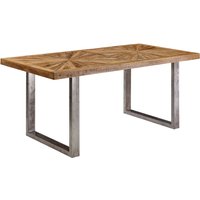 FineBuy Esstisch Mango Massivholz rechteckig – Industrial Loft Esszimmertisch Massiv mit Kufengestell – Holztisch mit Metallgestell – Rustikaler Küchentisch | Farbe: Braun FineBuy Esstisch Mango Massivholz rechteckig – Industrial Loft Esszimmertisch Massiv mit Kufengestell – Holztisch mit Metallgestell – Rustikaler Küchentisch | Farbe: Braun