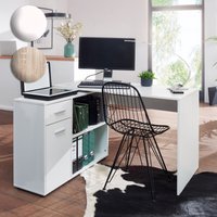 FineBuy Design Eckschreibtisch mit Regal 120 x 75,5 x 106,5 cm, Moderner Büro-Schreibtisch, Computer-Tisch Arbeitszimmer, Winkelschreibtisch Home Office | Farbe: Weiß FineBuy Design Eckschreibtisch mit Regal 120 x 75,5 x 106,5 cm, Moderner Büro-Schreibtisch, Computer-Tisch Arbeitszimmer, Winkelschreibtisch Home Office | Farbe: Weiß
