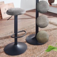 FineBuy Barhocker Wildlederoptik Hocker ohne Lehne 58 – 79 cm, Küchenhocker Stoff / Metall 100kg, Design Barstuhl Tresenhocker Drehbar Bistrohocker | Farbe: Grau FineBuy Barhocker Wildlederoptik Hocker ohne Lehne 58 – 79 cm, Küchenhocker Stoff / Metall 100kg, Design Barstuhl Tresenhocker Drehbar Bistrohocker | Farbe: Grau