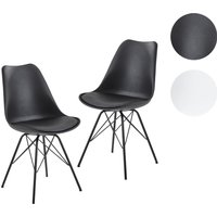 FineBuy Esszimmerstuhl 2er Set Küchenstuhl Kunststoff Skandinavisches Design, Schalenstuhl mit Kunstleder-Bezug, Polsterstuhl Stuhl Gepolstert | Farbe: Schwarz FineBuy Esszimmerstuhl 2er Set Küchenstuhl Kunststoff Skandinavisches Design, Schalenstuhl mit Kunstleder-Bezug, Polsterstuhl Stuhl Gepolstert | Farbe: Schwarz