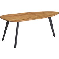 FineBuy Couchtisch Akazie Natur Massivholz oval 110 cm · Wohnzimmertisch mit schwarzen Metallbeinen · Handgefertigter Design Tisch in Nierenform | Farbe: Braun FineBuy Couchtisch Akazie Natur Massivholz oval 110 cm · Wohnzimmertisch mit schwarzen Metallbeinen · Handgefertigter Design Tisch in Nierenform | Farbe: Braun