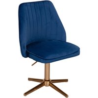 FineBuy Schreibtischstuhl Samt Design Drehstuhl mit Lehne, Schalenstuhl 120 kg Höhenverstellbar, Arbeitsstuhl ohne Rollen, Stuhl Schreibtisch Home-Office Drehbar | Farbe: Blau FineBuy Schreibtischstuhl Samt Design Drehstuhl mit Lehne, Schalenstuhl 120 kg Höhenverstellbar, Arbeitsstuhl ohne Rollen, Stuhl Schreibtisch Home-Office Drehbar | Farbe: Blau