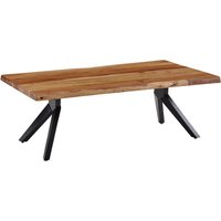 FineBuy Couchtisch 115x37x64 cm Akazie Massivholz / Metall Baumkante, Design Sofatisch Eckig, Stubentisch Industrial Braun, Wohnzimmertisch Holz Rechteckig | Farbe: Braun FineBuy Couchtisch 115x37x64 cm Akazie Massivholz / Metall Baumkante, Design Sofatisch Eckig, Stubentisch Industrial Braun, Wohnzimmertisch Holz Rechteckig | Farbe: Braun