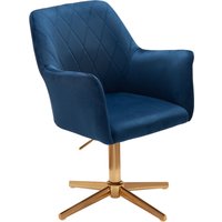 FineBuy Schreibtischstuhl Samt Design Drehstuhl mit Lehne, Schalenstuhl 120 kg Höhenverstellbar, Arbeitsstuhl ohne Rollen, Stuhl Schreibtisch Home-Office Drehbar | Farbe: Blau FineBuy Schreibtischstuhl Samt Design Drehstuhl mit Lehne, Schalenstuhl 120 kg Höhenverstellbar, Arbeitsstuhl ohne Rollen, Stuhl Schreibtisch Home-Office Drehbar | Farbe: Blau