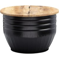 FineBuy Couchtisch Mango Massivholz Metall 60x41x60 cm Industrial Style Rund, Design Wohnzimmertisch mit Stauraum, Moderner Loungetisch Sofatisch Schwarz | Farbe: Schwarz FineBuy Couchtisch Mango Massivholz Metall 60x41x60 cm Industrial Style Rund, Design Wohnzimmertisch mit Stauraum, Moderner Loungetisch Sofatisch Schwarz | Farbe: Schwarz