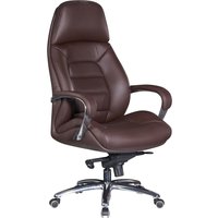 FineBuy Designer Bürostuhl Bezug Echtleder Schreibtischstuhl bis 120 kg, XXL Design Chefsessel höhenverstellbar, Drehstuhl ergonomisch mit Armlehnen & hoher Rückenlehne, Wippfunktion | Farbe: Braun FineBuy Designer Bürostuhl Bezug Echtleder Schreibtischstuhl bis 120 kg, XXL Design Chefsessel höhenverstellbar, Drehstuhl ergonomisch mit Armlehnen & hoher Rückenlehne, Wippfunktion | Farbe: Braun
