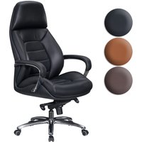 FineBuy Designer Bürostuhl Bezug Echtleder Schreibtischstuhl bis 120 kg, XXL Design Chefsessel höhenverstellbar, Drehstuhl ergonomisch mit Armlehnen & hoher Rückenlehne, Wippfunktion | Farbe: Schwarz FineBuy Designer Bürostuhl Bezug Echtleder Schreibtischstuhl bis 120 kg, XXL Design Chefsessel höhenverstellbar, Drehstuhl ergonomisch mit Armlehnen & hoher Rückenlehne, Wippfunktion | Farbe: Schwarz
