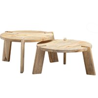 FineBuy Couchtisch Set 2er Mango Massivholz rund Natur · Wohnzimmertisch Beistelltisch im Japandi Design · Handgefertigte Satztische aus Echtholz mit Klarlack | Farbe: Beige FineBuy Couchtisch Set 2er Mango Massivholz rund Natur · Wohnzimmertisch Beistelltisch im Japandi Design · Handgefertigte Satztische aus Echtholz mit Klarlack | Farbe: Beige