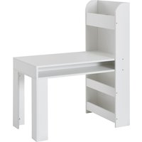 FineBuy Kinderschreibtisch Weiß 90x50x110 cm Maltisch Kinderzimmer mit Regal, Kindertisch Modern, Schülerschreibtisch mit Stauraum, Schultisch Schmal | Farbe: Weiß FineBuy Kinderschreibtisch Weiß 90x50x110 cm Maltisch Kinderzimmer mit Regal, Kindertisch Modern, Schülerschreibtisch mit Stauraum, Schultisch Schmal | Farbe: Weiß