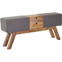 FineBuy Design Turnbock Sitzbank Grau mit Schubladen 120x56x30 cm, Turnhocker Bank aus Stoff mit Stauraum, Hocker Garderobenbank Sitzhocker Springbock Turnbank | Farbe: Grau FineBuy Design Turnbock Sitzbank Grau mit Schubladen 120x56x30 cm, Turnhocker Bank aus Stoff mit Stauraum, Hocker Garderobenbank Sitzhocker Springbock Turnbank | Farbe: Grau