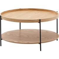 FineBuy Couchtisch 78x78x40 cm Sofatisch Holz / Metall Wohnzimmertisch Eiche, Design Stubentisch Modern Rund mit Ablage, Holztisch Kaffeetisch, Tisch Wohnzimmer | Farbe: Braun FineBuy Couchtisch 78x78x40 cm Sofatisch Holz / Metall Wohnzimmertisch Eiche, Design Stubentisch Modern Rund mit Ablage, Holztisch Kaffeetisch, Tisch Wohnzimmer | Farbe: Braun