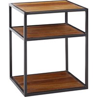 FineBuy Nachttisch Sheesham Massivholz mit Metallgestell und 2 Ablagen – Nachtkonsole im Industrial Design, handgefertigt – Nachtkästchen für Boxspringbett 40x50x35 cm | Farbe: Braun FineBuy Nachttisch Sheesham Massivholz mit Metallgestell und 2 Ablagen – Nachtkonsole im Industrial Design, handgefertigt – Nachtkästchen für Boxspringbett 40x50x35 cm | Farbe: Braun