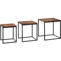 FineBuy Satztisch 3er Set Sheesham Massivholz / Metall Beistelltisch Eckig Modern, Design Couchtisch 3-teilig, Wohnzimmertisch Platzsparend, Holztisch Kaffeetisch Wohnzimmer | Farbe: Braun FineBuy Satztisch 3er Set Sheesham Massivholz / Metall Beistelltisch Eckig Modern, Design Couchtisch 3-teilig, Wohnzimmertisch Platzsparend, Holztisch Kaffeetisch Wohnzimmer | Farbe: Braun