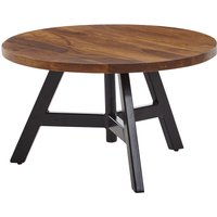 FineBuy Couchtisch Sheesham Massivholz rund Ø 60 cm | Wohnzimmertisch im Industrial Design mit stabilem Metallgestell | Handgefertigter Echtholz Tisch modern & edel | Farbe: Braun FineBuy Couchtisch Sheesham Massivholz rund Ø 60 cm | Wohnzimmertisch im Industrial Design mit stabilem Metallgestell | Handgefertigter Echtholz Tisch modern & edel | Farbe: Braun