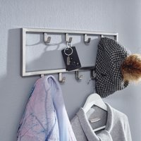 FineBuy Wandgarderobe Metall Silber Design Flurgarderobe Stahl, Hakenleiste Wandpaneel, Garderobe Wand, Garderobenleiste Flur | Farbe: Silber FineBuy Wandgarderobe Metall Silber Design Flurgarderobe Stahl, Hakenleiste Wandpaneel, Garderobe Wand, Garderobenleiste Flur | Farbe: Silber