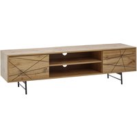FineBuy Lowboard Holz Eiche-Dekor 160x45x40 cm TV-Kommode mit zwei Türen, Design TV-Schrank Hoch, Fernsehtisch Fernsehschrank Modern, Fernsehkommode Wohnzimmer | Farbe: Braun FineBuy Lowboard Holz Eiche-Dekor 160x45x40 cm TV-Kommode mit zwei Türen, Design TV-Schrank Hoch, Fernsehtisch Fernsehschrank Modern, Fernsehkommode Wohnzimmer | Farbe: Braun