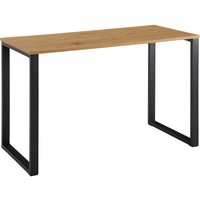 FineBuy Schreibtisch Eiche-Dekor / Schwarz 120x60x76 cm Design Computertisch, Homeoffice Bürotisch Klein Hell, Laptoptisch Arbeitszimmer mit Metallbeine | Farbe: Braun FineBuy Schreibtisch Eiche-Dekor / Schwarz 120x60x76 cm Design Computertisch, Homeoffice Bürotisch Klein Hell, Laptoptisch Arbeitszimmer mit Metallbeine | Farbe: Braun
