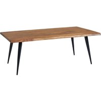 FineBuy Couchtisch Sheesham Massivholz 110 cm rechtckig · Wohnzimmertisch mit natürlicher Baumkante & Metallbeinen · Handgefertigt im Retro Design | Farbe: Braun FineBuy Couchtisch Sheesham Massivholz 110 cm rechtckig · Wohnzimmertisch mit natürlicher Baumkante & Metallbeinen · Handgefertigt im Retro Design | Farbe: Braun