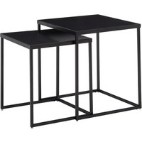 FineBuy Wohnzimmertisch 2er Set Metall Beistelltisch Eckig Schwarz, Design Beistelltisch Industrial, Sofatisch Couchtisch Quadratisch, Tischset 2-teilig Satztisch Stahl | Farbe: Schwarz FineBuy Wohnzimmertisch 2er Set Metall Beistelltisch Eckig Schwarz, Design Beistelltisch Industrial, Sofatisch Couchtisch Quadratisch, Tischset 2-teilig Satztisch Stahl | Farbe: Schwarz