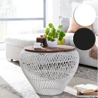 FineBuy Couchtisch Mango Massivholz Metall 60x60x45 cm Rund mit Stauraum, Design Wohnzimmertisch Korbtisch Modern, Beistelltisch Sofatisch Wohnzimmer | Farbe: Schwarz FineBuy Couchtisch Mango Massivholz Metall 60x60x45 cm Rund mit Stauraum, Design Wohnzimmertisch Korbtisch Modern, Beistelltisch Sofatisch Wohnzimmer | Farbe: Schwarz