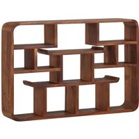 FineBuy Wandregal 80x55x15 cm Sheesham Massivholz Hängeregal Modern Schwebend, Großes Design Schweberegal, Regal Hängend Wohnzimmer, Bücherregal Wand | Farbe: Braun FineBuy Wandregal 80x55x15 cm Sheesham Massivholz Hängeregal Modern Schwebend, Großes Design Schweberegal, Regal Hängend Wohnzimmer, Bücherregal Wand | Farbe: Braun