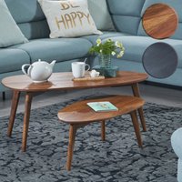 FineBuy Couchtisch Set 2er nierenförmig Mango Massivholz · Beistelltisch Wohnzimmertisch Retro Design · Satztische im Mid-Century Look mit Holzgestell | Farbe: Braun FineBuy Couchtisch Set 2er nierenförmig Mango Massivholz · Beistelltisch Wohnzimmertisch Retro Design · Satztische im Mid-Century Look mit Holzgestell | Farbe: Braun