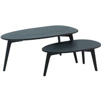 FineBuy Couchtisch Set 2er nierenförmig Mango Massivholz · Beistelltisch Wohnzimmertisch Retro Design · Satztische im Mid-Century Look mit Holzgestell | Farbe: Schwarz FineBuy Couchtisch Set 2er nierenförmig Mango Massivholz · Beistelltisch Wohnzimmertisch Retro Design · Satztische im Mid-Century Look mit Holzgestell | Farbe: Schwarz