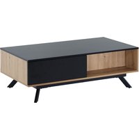 FineBuy Couchtisch 110x60x38 cm MDF Eiche-Dekor / Schwarz Wohnzimmertisch, Sofatisch Rechteckig mit Stauraum, Kaffeetisch mit Schubladen, Tisch Wohnzimmer mit Metallbeine | Farbe: Braun FineBuy Couchtisch 110x60x38 cm MDF Eiche-Dekor / Schwarz Wohnzimmertisch, Sofatisch Rechteckig mit Stauraum, Kaffeetisch mit Schubladen, Tisch Wohnzimmer mit Metallbeine | Farbe: Braun