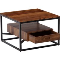 FineBuy Couchtisch 60x60x40 cm Sheesham Massivholz / Metall Sofatisch Quadratisch, Design Wohnzimmertisch Kaffeetisch Massiv mit Schublade, Kleiner Tisch Beistelltisch Wohnzimmer Modern | Farbe: Braun FineBuy Couchtisch 60x60x40 cm Sheesham Massivholz / Metall Sofatisch Quadratisch, Design Wohnzimmertisch Kaffeetisch Massiv mit Schublade, Kleiner Tisch Beistelltisch Wohnzimmer Modern | Farbe: Braun