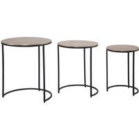 FineBuy Design 3er Couchtisch Set rund aus Aluminium gold – Metall Wohnzimmertisch mit schwarzem Rahmen – Satztisch – Beistelltische – Dekotisch 3 teilig | Farbe: Gold FineBuy Design 3er Couchtisch Set rund aus Aluminium gold – Metall Wohnzimmertisch mit schwarzem Rahmen – Satztisch – Beistelltische – Dekotisch 3 teilig | Farbe: Gold