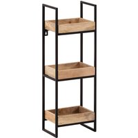 FineBuy Wandregal 27x77x18 cm Mango Massivholz / Metall Hängeregal Industrial, Design Schweberegal Rechteckig, Regal Hängend Wohnzimmer, Tablettregal Wand mit 3 Ablagen & Metallrahmen | Farbe: Braun FineBuy Wandregal 27x77x18 cm Mango Massivholz / Metall Hängeregal Industrial, Design Schweberegal Rechteckig, Regal Hängend Wohnzimmer, Tablettregal Wand mit 3 Ablagen & Metallrahmen | Farbe: Braun