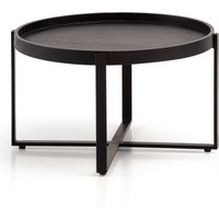 FineBuy Couchtisch Mango Massivholz rund Ø 60 cm Schwarz · Wohnzimmertisch mit Metallgestell · Handgefertigter Sofatisch im Industrial Japandi Design | Farbe: Schwarz FineBuy Couchtisch Mango Massivholz rund Ø 60 cm Schwarz · Wohnzimmertisch mit Metallgestell · Handgefertigter Sofatisch im Industrial Japandi Design | Farbe: Schwarz