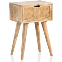 FineBuy Nachtkonsole Mango Massivholz mit Rattan & Schublade – Nachttisch im Boho & Natur Design, stabiles Nachtkästchen für Boxspringbett, handgefertigt Wiener Geflecht – 40x60x30 cm | Farbe: Braun FineBuy Nachtkonsole Mango Massivholz mit Rattan & Schublade – Nachttisch im Boho & Natur Design, stabiles Nachtkästchen für Boxspringbett, handgefertigt Wiener Geflecht – 40x60x30 cm | Farbe: Braun