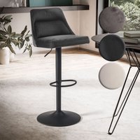 FineBuy Barhocker Samt Hocker mit Lehne 86 – 106 cm, Küchenhocker Höhenverstellbar Modern 100 kg, Design Barstuhl Tresenhocker mit Metall-Trompetenfuß, Bistrohocker Gepolstert | Farbe: Schwarz FineBuy Barhocker Samt Hocker mit Lehne 86 – 106 cm, Küchenhocker Höhenverstellbar Modern 100 kg, Design Barstuhl Tresenhocker mit Metall-Trompetenfuß, Bistrohocker Gepolstert | Farbe: Schwarz
