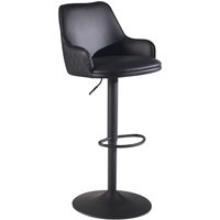 FineBuy Barhocker Kunstleder Schwarz Hocker mit Lehne 86 – 106 cm, Küchenhocker Höhenverstellbar Modern 100 kg, Barstuhl Tresenhocker mit Metall-Trompetenfuß, Bistrohocker Gepolstert mit Armlehne | Farbe: Schwarz FineBuy Barhocker Kunstleder Schwarz Hocker mit Lehne 86 – 106 cm, Küchenhocker Höhenverstellbar Modern 100 kg, Barstuhl Tresenhocker mit Metall-Trompetenfuß, Bistrohocker Gepolstert mit Armlehne | Farbe: Schwarz