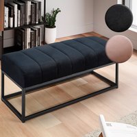 FineBuy Sitzbank Samt 108x40x40 cm Flur Polsterbank mit Metallgestell, Design Bettbank Schlafzimmer Gesteppt, Flurbank Garderobenbank Modern | Farbe: Rosa FineBuy Sitzbank Samt 108x40x40 cm Flur Polsterbank mit Metallgestell, Design Bettbank Schlafzimmer Gesteppt, Flurbank Garderobenbank Modern | Farbe: Rosa