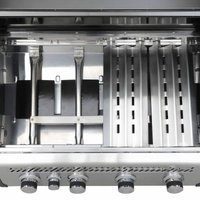 SANTOS S-418 mit Seiten- & Heckbrenner | Schwarz inkl. Drehspieß | Rostheber & Silikonablage SANTOS S-418 mit Seiten- & Heckbrenner | Schwarz inkl. Drehspieß | Rostheber & Silikonablage