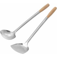 SANTOS 2-teiliges Wok Set | Wender & Schöpfkelle | Edelstahl SANTOS 2-teiliges Wok Set | Wender & Schöpfkelle | Edelstahl