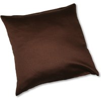 Kinzler Baumwoll-Satin Kissenhülle Uni 2x 40/40 cm, Farbe braun