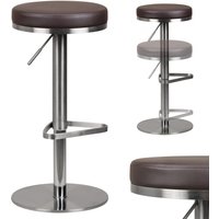 Wohnling Barhocker Wohnling Durable M7 Edelstahl gebürstet Braun