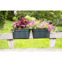 KHW KHW Geländerblumentopf Flowerclip XL, 2er Set, anthrazit