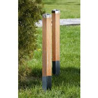 POWERTEC GARDEN Solar-LED-Edelstahl-Pfostenabdeckung 2er-Set 71 x 71 mm