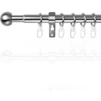 Lichtblick Gardinenstange Kugel, 20 mm, ausziehbar 120 - 230 cm - Edelstahl Optik