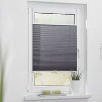 Lichtblick Plissee Klemmfix, ohne Bohren, verspannt - Grau, 80 cm x 130 cm (B x L)